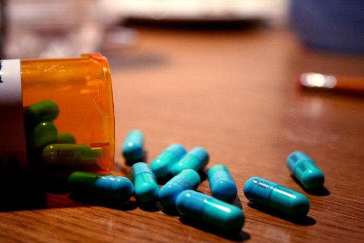 Pills on desk